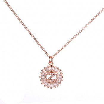 Pipitree Copper White Cubic Zirconia 26 Alphabet Letter Pendant Necklaces A-Z Initial Charm Chain Necklace Women Jewelry Collar