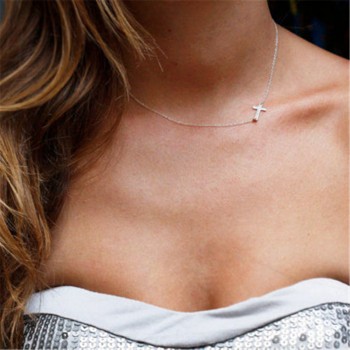 New Fashion cross Pendant Necklace Women gold necklace Holiday Beach Statement Jewelry Wholesale