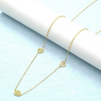 SHE WEIER stainless steel Long necklaces pendants neckless chain gold women necklace fashion jewelry silver jewels flower