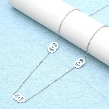 SHE WEIER stainless steel Long necklaces pendants neckless chain gold women necklace fashion jewelry silver jewels flower