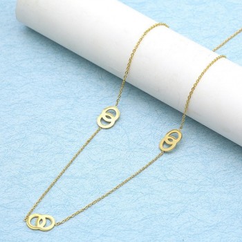 SHE WEIER stainless steel Long necklaces pendants neckless chain gold women necklace fashion jewelry silver jewels flower