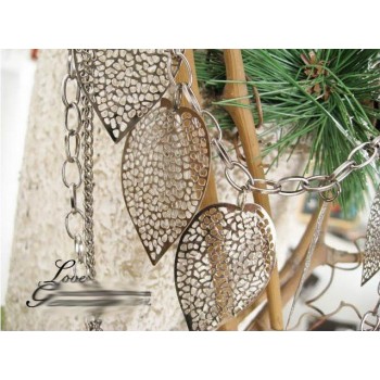 Hot Selling New Arrival Free Shipping Silver Light Leaf Multi-Layer Long Necklace N55