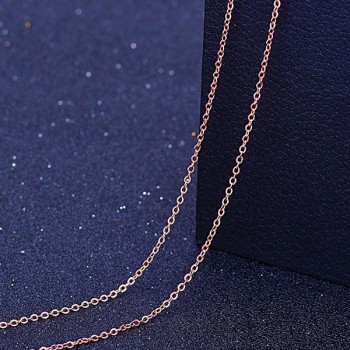 RE 45cm DIY womens chain Necklaces Friendly Copper Wave/Snake/Box Chains Jewelry Beads for Pendant Accessories rose gold J40