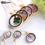 2018 Hot Dried Flower Pendant Necklace Glass Ball Plant Flower Crystal Long Chain Necklace Gift Collier Femme