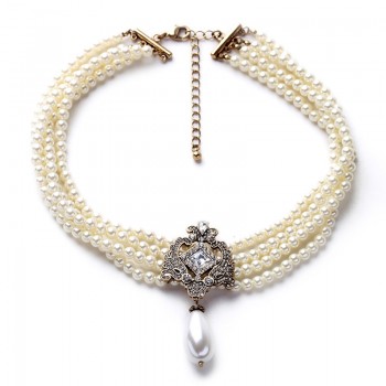 2016 Party Dazzle Noble Multilayer Beads Chain Romantic Choker Necklace Simulated Pearl Necklace  Fashion Jewelry