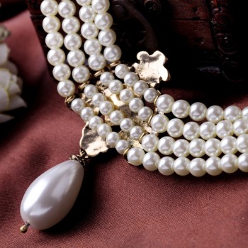 2016 Party Dazzle Noble Multilayer Beads Chain Romantic Choker Necklace Simulated Pearl Necklace  Fashion Jewelry