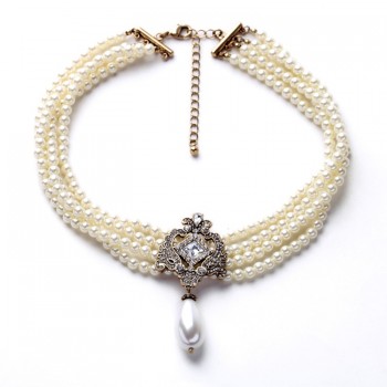 2016 Party Dazzle Noble Multilayer Beads Chain Romantic Choker Necklace Simulated Pearl Necklace  Fashion Jewelry