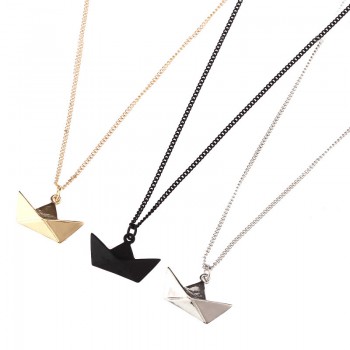 Animal necklace geometry stereo origami The fox cat pegasus rabbit fashion short necklace Collarbone chain