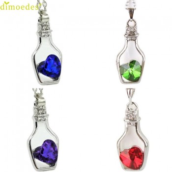 Diomedes Newest Gorgeous Luxury Necklace New Women Ladies Fashion Popular Crystal Necklace Love Drift Bottles #0000