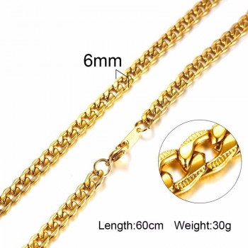 Vnox Men Women Necklace Gold Tone Snake Miami Cuba Wheat Spiga Paima Link Round Box Curb Chains Stainless Steel Choker w/ K 18
