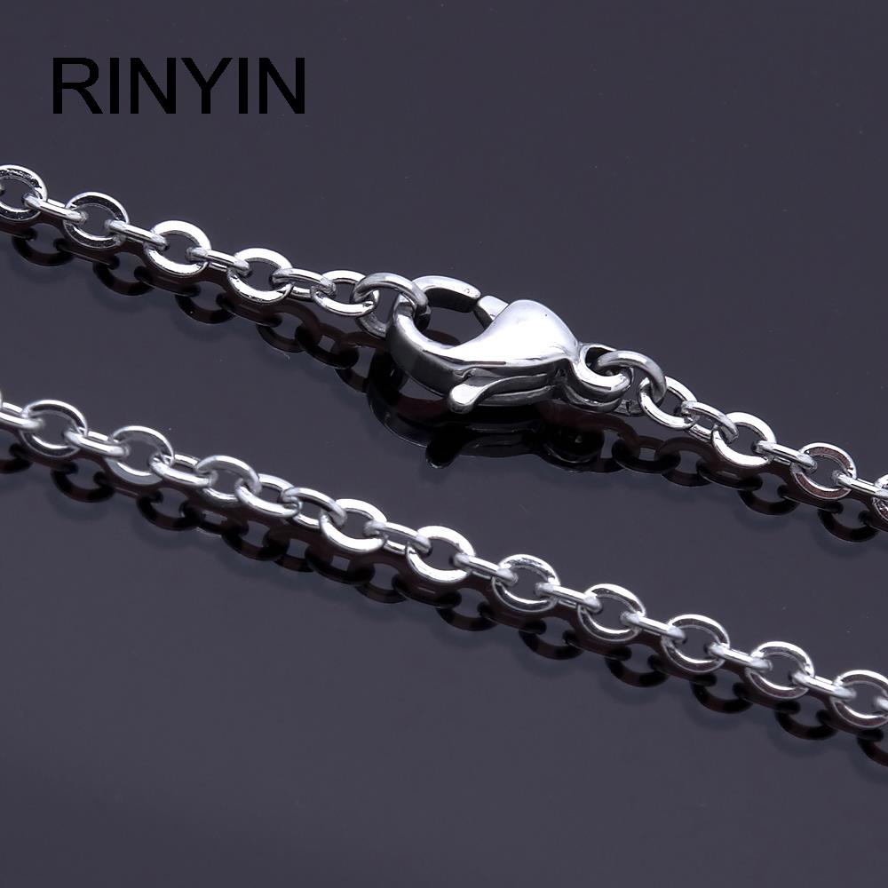 Men Women Jewerly 1mm 16 18 20 22 24 Inches Links Chain Fashion Necklace Stainless Steel Necklace Classic Pop Rolo Chains