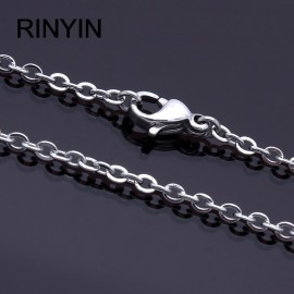 Men Women Jewerly 1mm 16 18 20 22 24 Inches Links Chain Fashion Necklace Stainless Steel Necklace Classic Pop Rolo Chains
