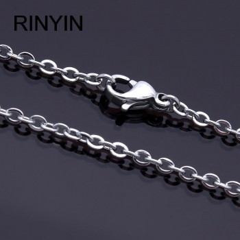 Men Women Jewerly 1mm 16 18 20 22 24 Inches Links Chain Fashion Necklace Stainless Steel Necklace Classic Pop Rolo Chains