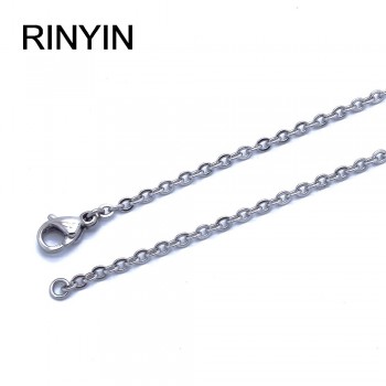 Men Women Jewerly 1mm 16 18 20 22 24 Inches Links Chain Fashion Necklace Stainless Steel Necklace Classic Pop Rolo Chains