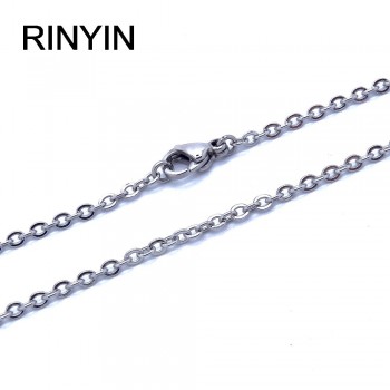 Men Women Jewerly 1mm 16 18 20 22 24 Inches Links Chain Fashion Necklace Stainless Steel Necklace Classic Pop Rolo Chains