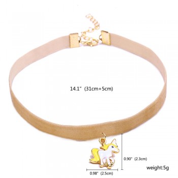 Handmade Velvet Lace Vintage Choker Necklace For Women Collar Torques Neck Jewelry Stretch Yin Yang Unicorn Charm Gothic Punk