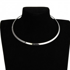 European and American Circle Bright Metal Collar Punk Women Choker Necklace Fashion Short Blade Chain Necklace Torques Jewelry