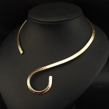 UKMOC Punk Metal Torques Chokers Necklaces For Women Fashion Jewelry Neck Collar Statement Necklaces Gold amp; Silver Color