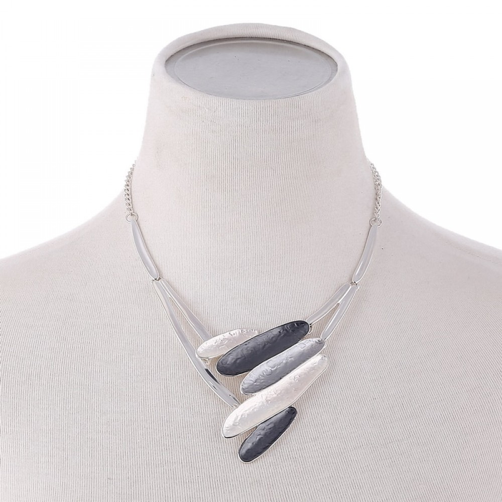 Alloy Multilayer Leaf Shape Necklace Silver Chain Collar Chokers Maxi Jewelry Women Statement Necklaces amp; Pendants Party Gift