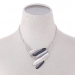Alloy Multilayer Leaf Shape Necklace Silver Chain Collar Chokers Maxi Jewelry Women Statement Necklaces amp; Pendants Party Gift