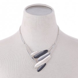 Alloy Multilayer Leaf Shape Necklace Silver Chain Collar Chokers Maxi Jewelry Women Statement Necklaces amp; Pendants Party Gift