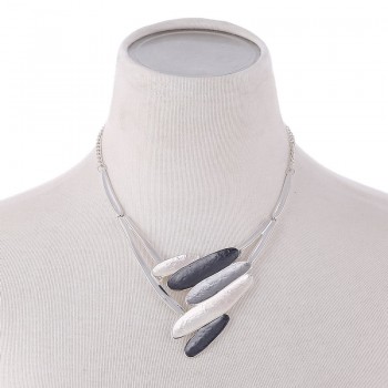 Alloy Multilayer Leaf Shape Necklace Silver Chain Collar Chokers Maxi Jewelry Women Statement Necklaces amp; Pendants Party Gift