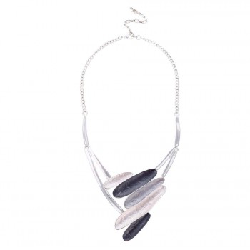 Alloy Multilayer Leaf Shape Necklace Silver Chain Collar Chokers Maxi Jewelry Women Statement Necklaces amp; Pendants Party Gift