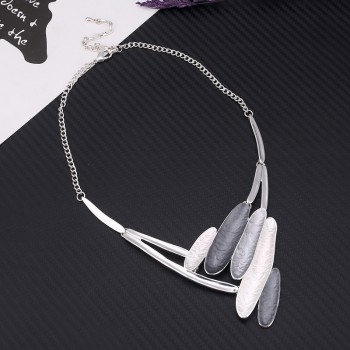 Alloy Multilayer Leaf Shape Necklace Silver Chain Collar Chokers Maxi Jewelry Women Statement Necklaces amp; Pendants Party Gift