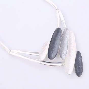 Alloy Multilayer Leaf Shape Necklace Silver Chain Collar Chokers Maxi Jewelry Women Statement Necklaces amp; Pendants Party Gift