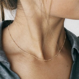 Fashion Jewelry Cute Metal Bead Simple Choker Necklace Statement Chain Boho Pendants Necklaces Bijoux Female Gift