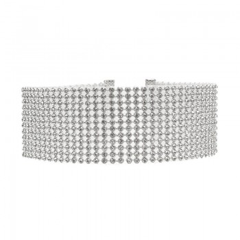 Fashion Star Style Women Full Shiny Crystal Rhinestone Collares Necklace Choker Necklaces Wedding Birthday Jewelry