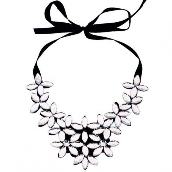 Crystal Flower Necklaces 2018 Vintage Choker Collar Ribbon Bead Pendants Chain Statement Necklaces Women Jewelry Gifts Drop Ship