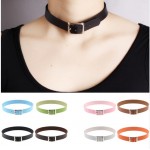 Fine quality Harajuku Belt Collar Choker Necklace PU Leather Choker Punk Goth 41*2cm