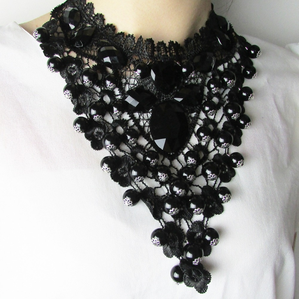 2017 Female Jewelry Black Lace Necklaces amp; Pendants Short Choker Women Accessories Gift  False Collar Statement Necklace