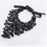 2019 New Womens Lace Necklace Black Lace Black Beads Retro Gothic Pendant Accessories Clavicle Necklace