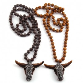 Free Shipping Fashion Long Knotted Stones Bohemian Tribal Jewelry Green Natural Stone Pendant Necklace