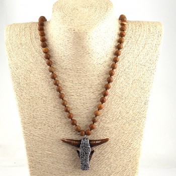 Free Shipping Fashion Long Knotted Stones Bohemian Tribal Jewelry Green Natural Stone Pendant Necklace