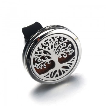 30mm 26 models Stainless Steel Car Air Freshener Perfume Essential Oil Diffuser tree of Life necklace Locket Christmas gift