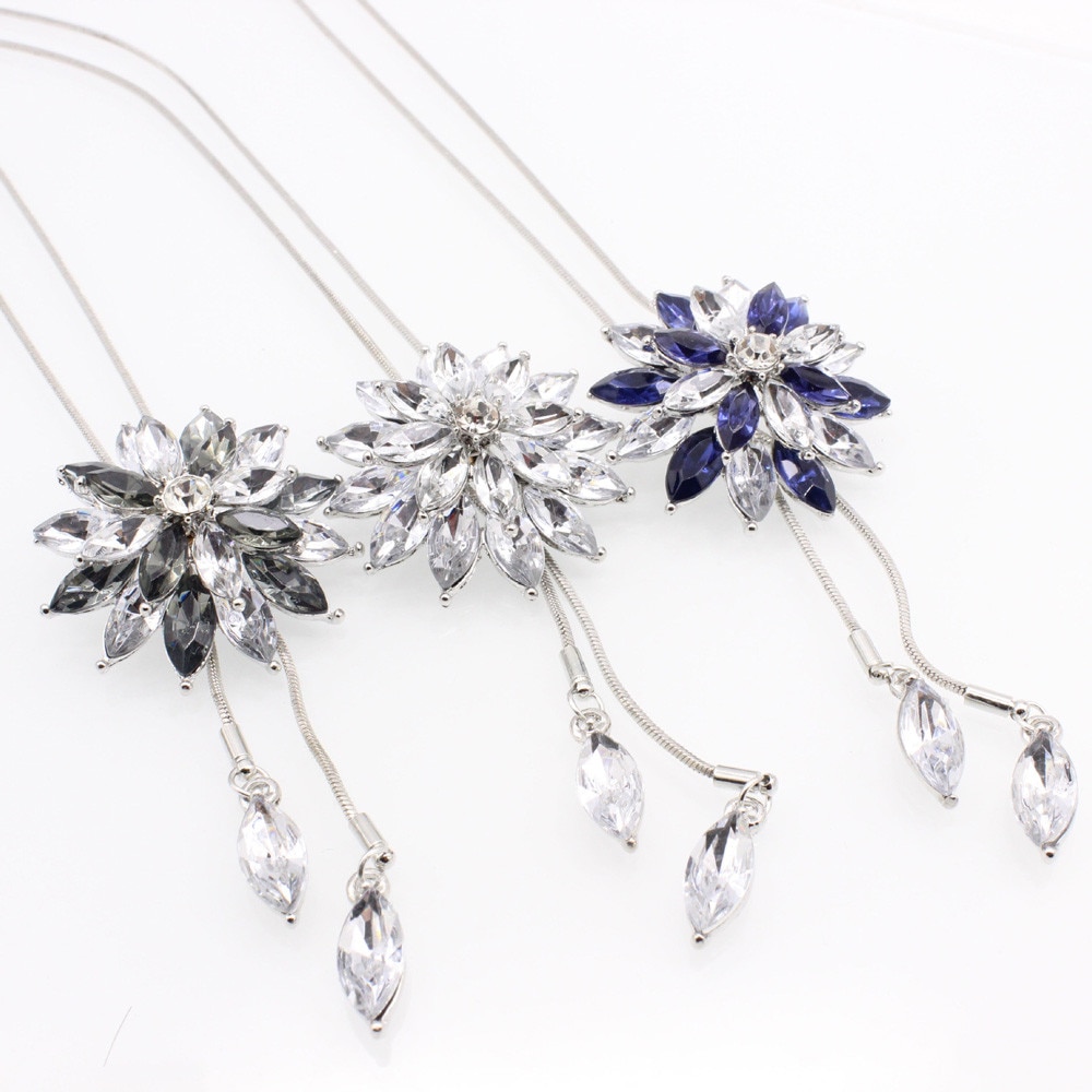 Fashion 1PC maxi necklace Choker  Women Charm Bridal Engagement Crystal Rhinestone Snowflake Pendant Necklace Jewelry   #0621