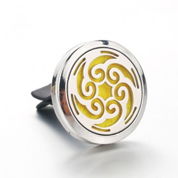 30mm 25 models Stainless Steel Car Air Freshener Perfume Essential Oil Diffuser necklace Locket Christmas gift
