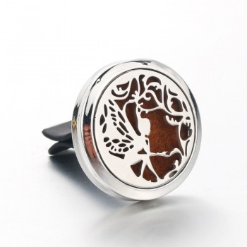 30mm 25 models Stainless Steel Car Air Freshener Perfume Essential Oil Diffuser necklace Locket Christmas gift