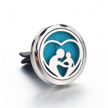 30mm 25 models Stainless Steel Car Air Freshener Perfume Essential Oil Diffuser necklace Locket Christmas gift