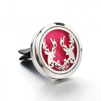 30mm 25 models Stainless Steel Car Air Freshener Perfume Essential Oil Diffuser necklace Locket Christmas gift