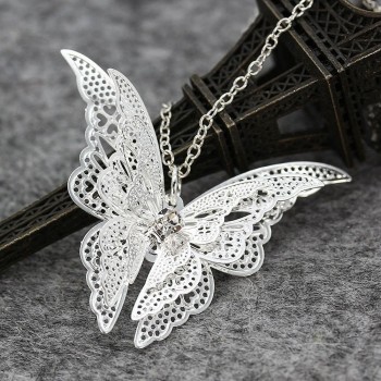 Necklaces Pendants Vintage Womens Jewelry Lovely Butterfly Chain Necklace Jewelry Pendants Long Necklace 2018
