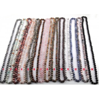 Free Shipping Fashion Jewelry Frosted Onyx Semi Precious Stones Bead long Knotted Necklace