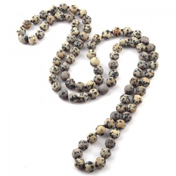 Free Shipping Fashion Jewelry Frosted Onyx Semi Precious Stones Bead long Knotted Necklace