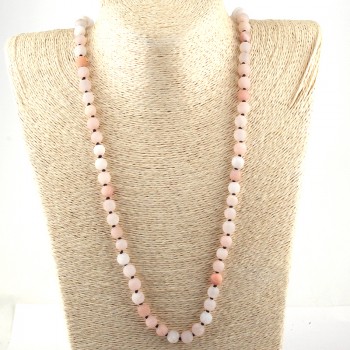 Free Shipping Fashion Jewelry Frosted Onyx Semi Precious Stones Bead long Knotted Necklace