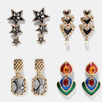 Best lady Fashion ZA Resin Drop Earring For Women Wedding Jewelry Boho Elegant Shiny Dangle Statement Earrings Christmas Gifts
