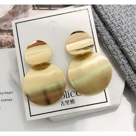 LZHLQ Drop Dangle Earrings Statement Earrings 2018 Fashion Metal Earrings For Women Gold And Silver Jewelry Simple Vintage