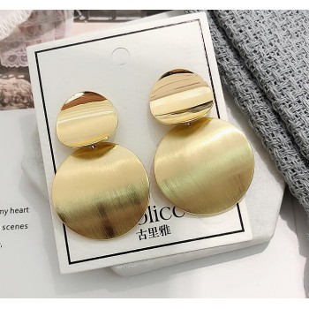 LZHLQ Drop Dangle Earrings Statement Earrings 2018 Fashion Metal Earrings For Women Gold And Silver Jewelry Simple Vintage